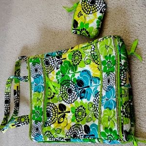 Vera Bradley Lap top tote and accessory case  in Limes Up